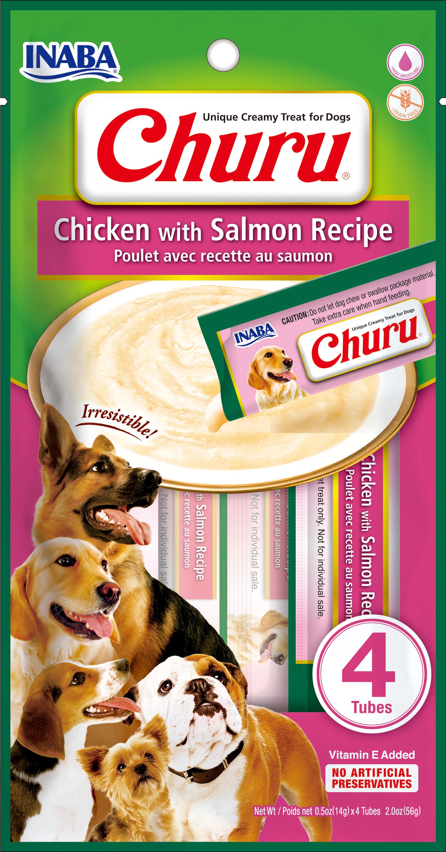 CHURU PARA PERRO SABOR A POLLO CON SALMON 56GR